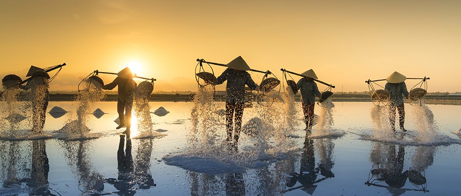 Zonsondergang in Vietnam